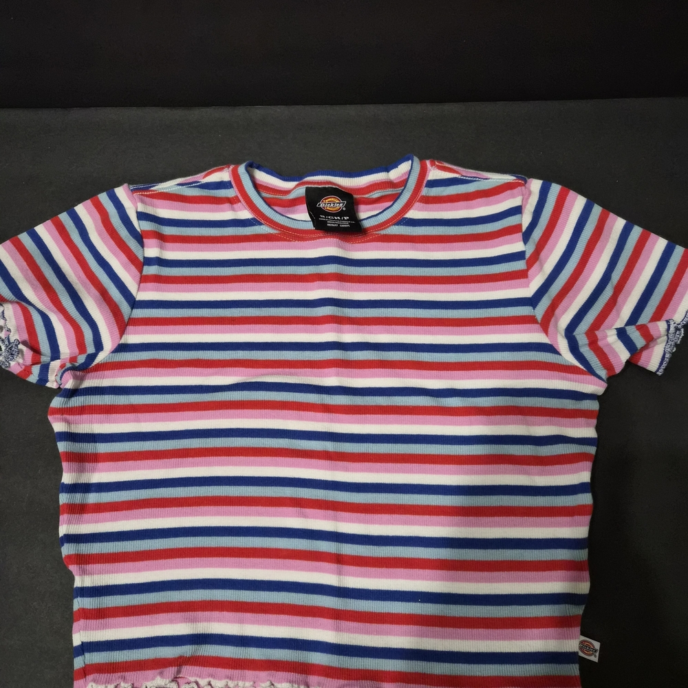 Dickies Kids Striped Tee in Red, Blue, and White